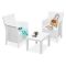 Set Salotto da Esterno Bianco 2 Posti un Tavolino, Made in Italy - Ben