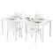 Set Salotto da Esterno Bianco 4 Posti Tavolo Tavolo Allungabile, Finitura Effetto Doghe Made in Italy - Masisanno