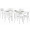 Set Salotto da Esterno Bianco 6 Posti Tavolo Tavolo Allungabile, Finitura Effetto Doghe Made in Italy - Masetanno