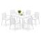 Set Salotto da Esterno Bianco 6 Posti un Tavolino, Impermeabile Idrorepellente Made in Italy - Matarene