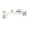Set Salotto da Esterno Bianco Bianco 6 Posti 2 Tavolini, Beige Made in Italy - Curno