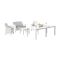 Set Salotto da Esterno Bianco Bianco Salottino 4 Posti, Tavolo 10 Posti Posti un Tavolino, Impermeabile Idrorepellente Made in Italy - Domaso
