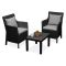 Set Salotto da Esterno Nero Antracite 2 Posti un Tavolino, Made in Italy - Ben