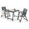 Set Salotto da Esterno Nero Antracite 2 Posti un Tavolino, set da Campeggio Bistrot Made in Italy - Lithia