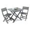 Set Salotto da Esterno Nero Antracite 2 Posti un Tavolino, set Pieghevole Made in Italy - Viticuso