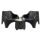 Set Salotto da Esterno Nero Antracite 2 Posti un Tavolino, Tavolo Tavolino - Cormons