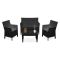Set Salotto da Esterno Nero Antracite 4 Posti un Tavolino, Made in Italy - Lasca