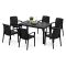 Set Salotto da Esterno Nero Antracite 6 Posti un Tavolino, Impermeabile Idrorepellente Made in Italy - Matarene