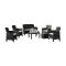 Set Salotto da Esterno Nero Antracite Nero Antracite 6 Posti 2 Tavolini, Impermeabile Idrorepellente Made in Italy - Dervio