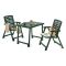 Set Salotto da Esterno Verde Antracite 2 Posti un Tavolino, set da Campeggio Bistrot Made in Italy - Lithia