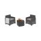 Set salotto esterno 2 poltroncine e 1 tavolino contenitore antracite - Ari