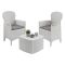 Set salotto esterno 2 posti e 1 tavolo effetto rattan bianco - Anny