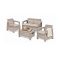 Set salotto esterno 3 posti e 1 tavolo effetto rattan beige - Nelson