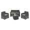 Set salotto esterno 4 poltrone e 1 divano antracite - Amer