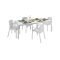 Set salotto esterno 4 sedie e tavolo allungabile bianco - Arret
