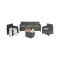 Set salotto esterno 5 posti e 1 tavolo effetto rattan antracite - Akay