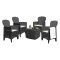 Set salotto giardino 4 posti e 1 tavolo effetto rattan antracite - Sulzano