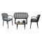 Set salotto giardino minimal 2 poltrone e 1 panchina antracite - Jurij