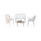 Set salotto giardino minimal 2 poltrone e 1 panchina bianco - Jurij