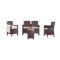 Set salotto terrazza 2 poltrone e 1 divano effetto rattan marrone - Eustachia