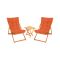 Set Tavolo e Sedie Arancione 2 Posti Dimensione Tavolo 40x40h40 cm, Dimensione Seduta 59x44h90 cm - Leni