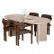 Set Tavolo e Sedie Beige Marmo 6 Posti Sedie Effetto Bouclè, Dimensione Seduta 54x54h76 cm - Noharoha