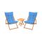 Set Tavolo e Sedie blu 2 Posti Dimensione Tavolo 40x40h40 cm, Dimensione Seduta 59x44h90 cm - Leni