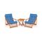Set Tavolo e Sedie blu 2 Posti Dimensione Tavolo 40x40h40 cm, Dimensione Seduta 66x48h111 cm - Biagio