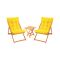 Set Tavolo e Sedie Giallo 2 Posti Dimensione Tavolo 40x40h40 cm, Dimensione Seduta 59x44h90 cm - Leni