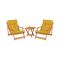 Set Tavolo e Sedie Giallo 2 Posti Dimensione Tavolo 40x40h40 cm, Dimensione Seduta 66x48h112 cm - Biagio