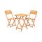 Set Tavolo e Sedie Marrone 2 Posti Dimensione Tavolo 50x50h72 cm, Dimensione Seduta 40x30h81 cm - Isso