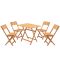 Set Tavolo e Sedie Marrone 4 Posti Dimensione Tavolo 80x60h72 cm, Dimensione Seduta 40x30h81 cm - Fanano