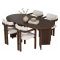 Set Tavolo e Sedie Marrone Bianco 6 Posti Sedie Effetto Bouclè, Dimensione Seduta 54x54h76 cm - Noharoha
