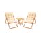 Set Tavolo e Sedie Marrone Bianco Crema 2 Posti Dimensione Seduta 59x44h90 cm, Dimensione Tavolo 40x40h40 cm - Leni