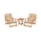 Set Tavolo e Sedie Marrone Bianco Crema 2 Posti Dimensione Seduta 66x48h114 cm, Dimensione Tavolo 40x40h40 cm - Biagio