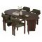 Set Tavolo e Sedie Marrone Verde 6 Posti Sedie Effetto Bouclè, Dimensione Seduta 54x54h76 cm - Noharoha