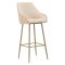 Sgabello Bianco Crema Beige Imbottito set da 2 con Schienale 52x46x111h cm, Altezza Seduta 78 cm - Spiti