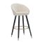 Sgabello Bianco Crema Nero Imbottito Rivestimento in Velluto 55x56x104h cm, Materiale Struttura in Tessuto - Huanca