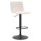 Sgabello Bianco Crema Nero Regolabile con Schienale 43x50x86h cm, Imbottito - Essaou