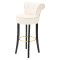 Sgabello Bianco Crema Nero Rivestimento in Velluto Imbottito 46x48x96h cm, Sfumatura Colore Seduta Crema - Tupiza