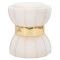 Sgabello Bianco Crema oro Rivestimento in Velluto Imbottito 40x40x44h cm, Sfumatura Colore Seduta Crema - Samaip
