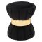 Sgabello Nero oro Imbottito Rivestimento in Velluto 40x40x44h cm, Materiale Struttura in Legno - Samaip