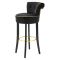 Sgabello Nero oro Imbottito Rivestimento in Velluto 46x48x96h cm, Materiale Struttura in Legno - Tupiza