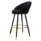 Sgabello Nero oro Imbottito Rivestimento in Velluto 55x56x104h cm, Materiale Struttura in Legno Nobilitato - Huanca