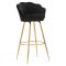 Sgabello Nero oro Rivestimento in Velluto Imbottito 55x53x110h cm, Colore Seduta Nero - Tequis