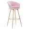 Sgabello Rosa oro Rivestimento in Velluto Imbottito 55x53x110h cm, Colore Seduta Rosa - Tequis