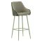 Sgabello Verde Imbottito set da 2 con Schienale 52x46x111h cm, Materiale Struttura in Legno Nobilitato - Spiti