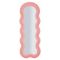 Specchio Rosa Trasparente Cornice Ondulata Tessuto Teddy Forma Rettangolare 60x160h cm, Tipologia a Parete - Marylin