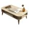 Tavolino da Salotto Beige Marmo Marrone Noce un Vano con Piedini 105x60x35h cm, Forma Rettangolare - Medicina