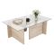 Tavolino da Salotto Beige Portariviste Forma Rettangolare 105x65x40h cm, Materiale Piano in Vetro - Azriel